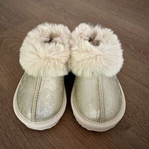 Toddler slippers - light sliver/gold